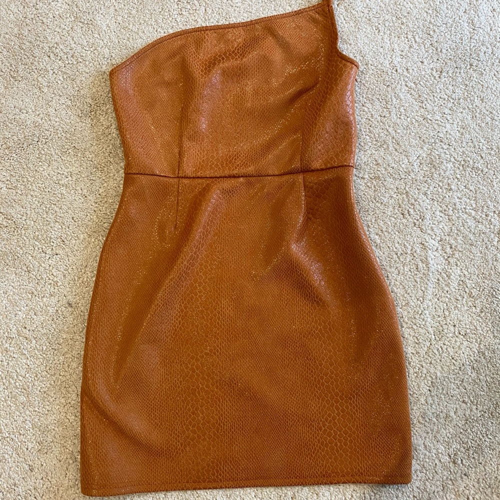 Urban Outfitters one-shoulder snakeskin dress